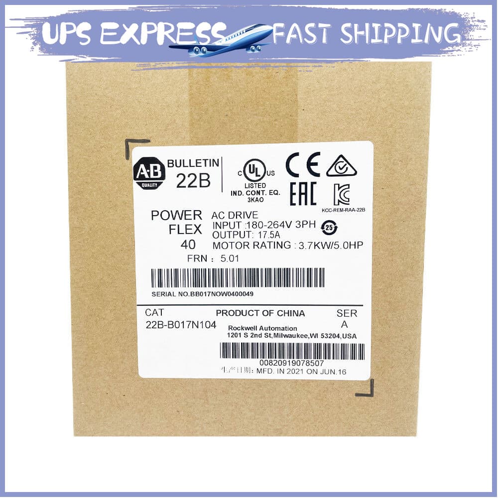 22B-B017N104 /A AB PowerFlex 40 AC Drive 17A 5HP New Factory Sealed ZCDM
