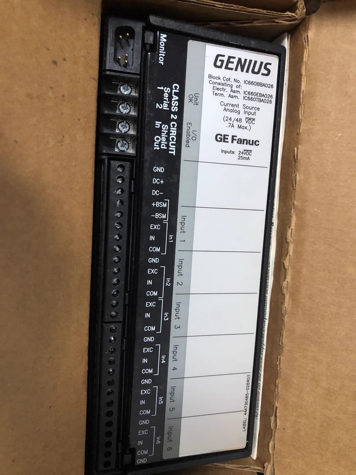 GE FANUC ic660bba026/ic660eba026/ic660tba026