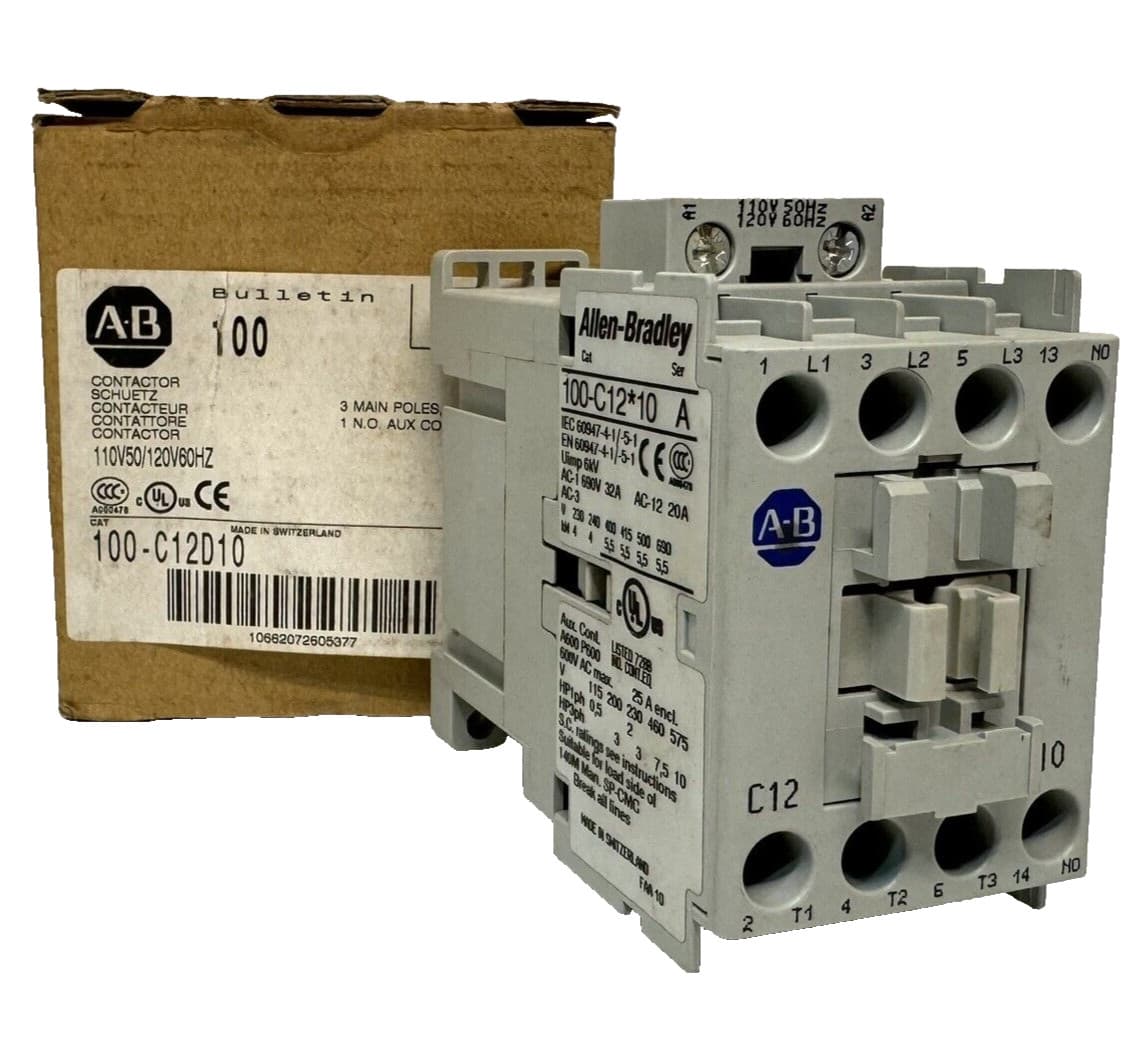 Allen Bradley 100-C12D10 110/120V AC IEC 12A Contactor AB 100C12D10