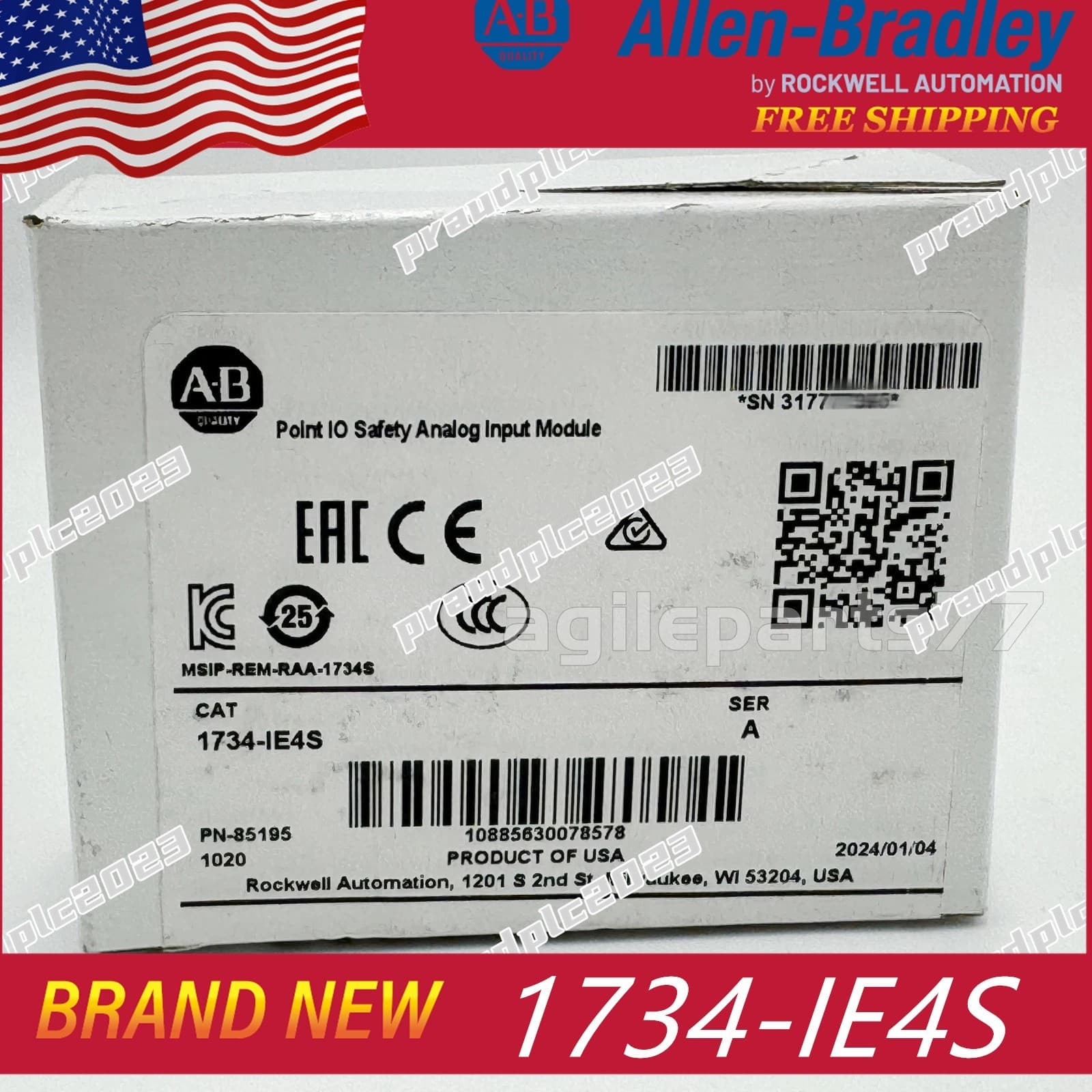 New Allen Bradley 1734-IE4S Point IO Safety Analog Input Module 1734IE4S