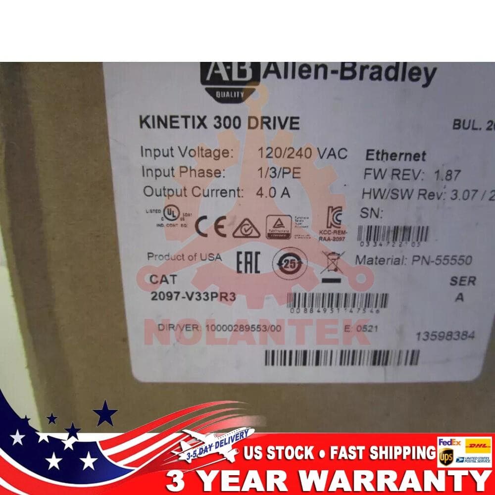 NEW Allen Bradley 2097-V33PR3 Kinetix 300 Servo Drive 240V 1Ph/3Ph US Free Tax