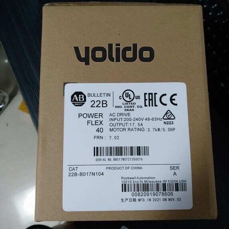 New Sealed 22B-B017N104 ALLEN BRADLEY PowerFlex 40 AC Drive 17A 5HP AB