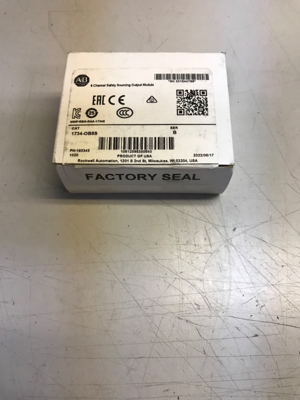 Allen Bradley Point IO Safety Output Module 1734-OB8S, New Factory Sealed