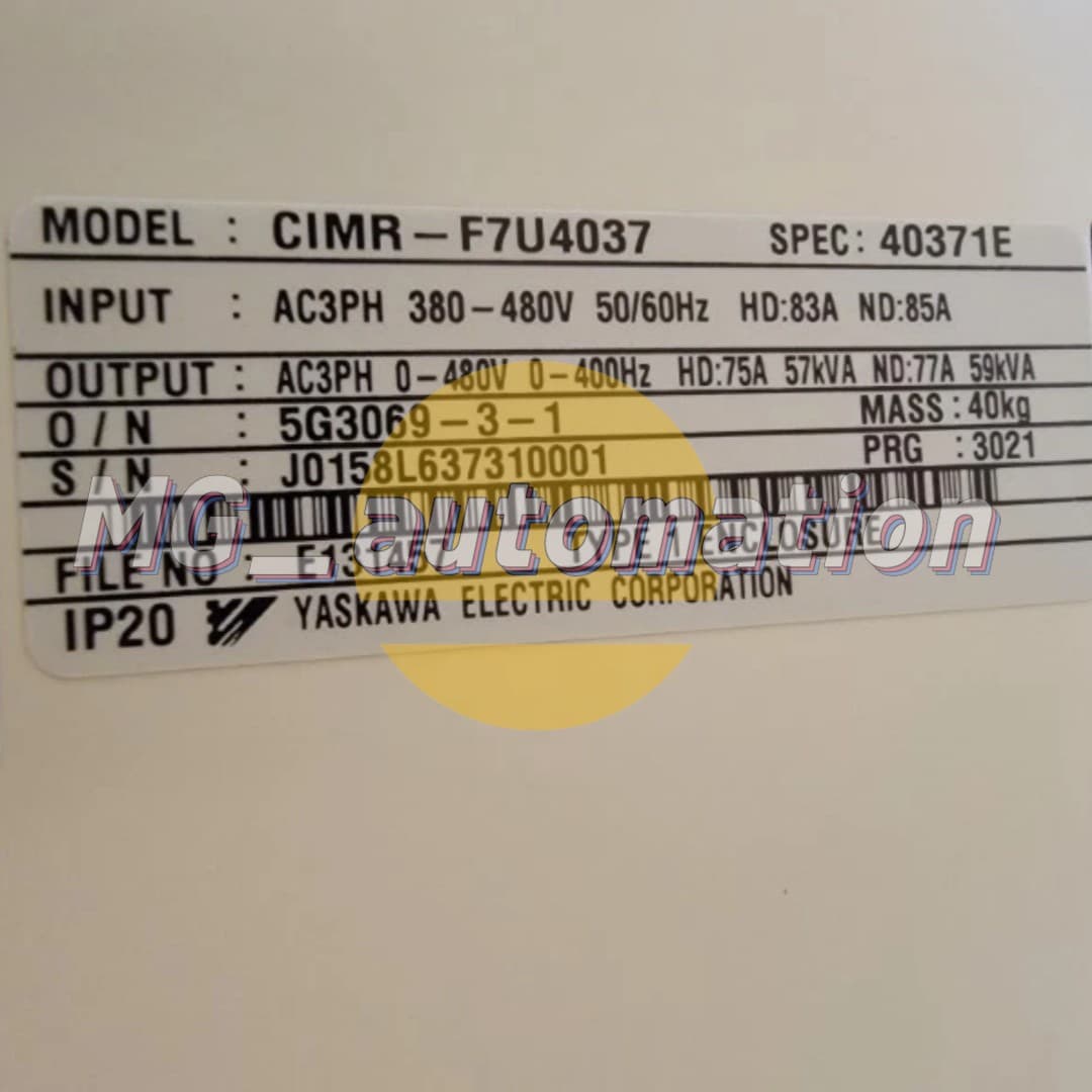 YASKAWA VARISPEED F7 VARIABLE FREQUENCY DRIVE CIMR-F7U4037