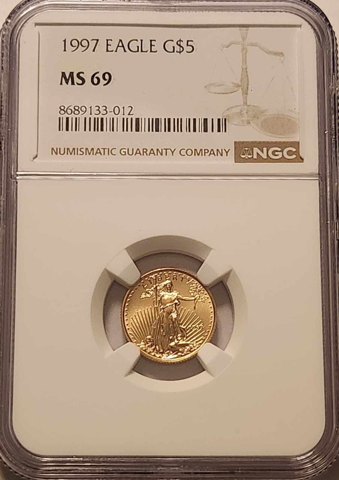 1997 $5 American Gold Eagle 1/10 oz Gold NGC MS69