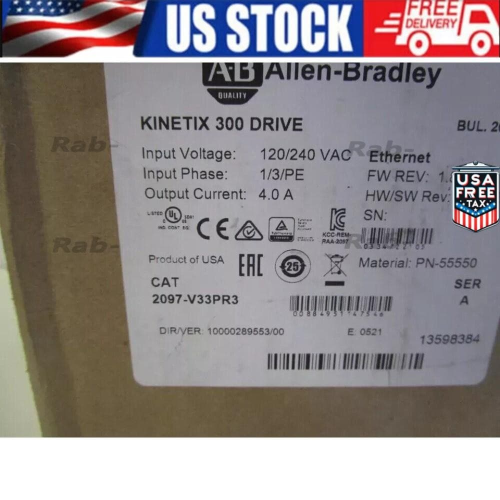 NEW Allen Bradley 2097-V33PR3 Kinetix 300 Servo Drive 240V 1Ph/3Ph US Free Tax