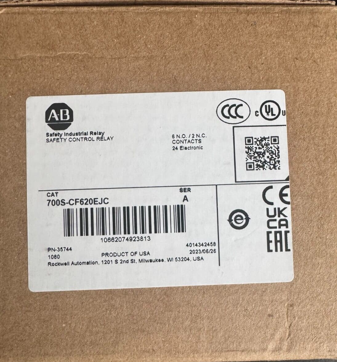 Allen Bradley 700S-CF620EJC /A Safety Control Relay 8P 3NO 1NC 24V