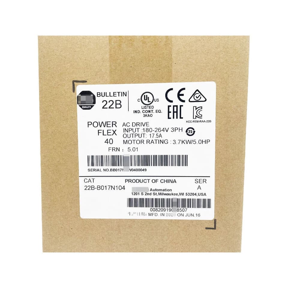 Allen-Bradley 22B-B017N104 Rockwell Inverter 3.7KW Three-Phase 220V