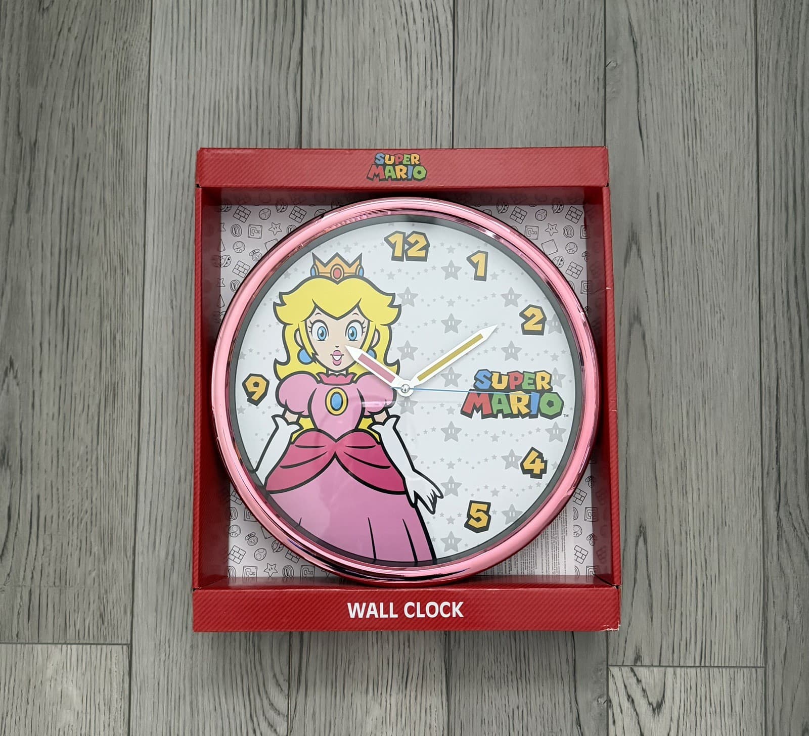 Super Mario Nintendo Peach Wall Analog Clock 12"