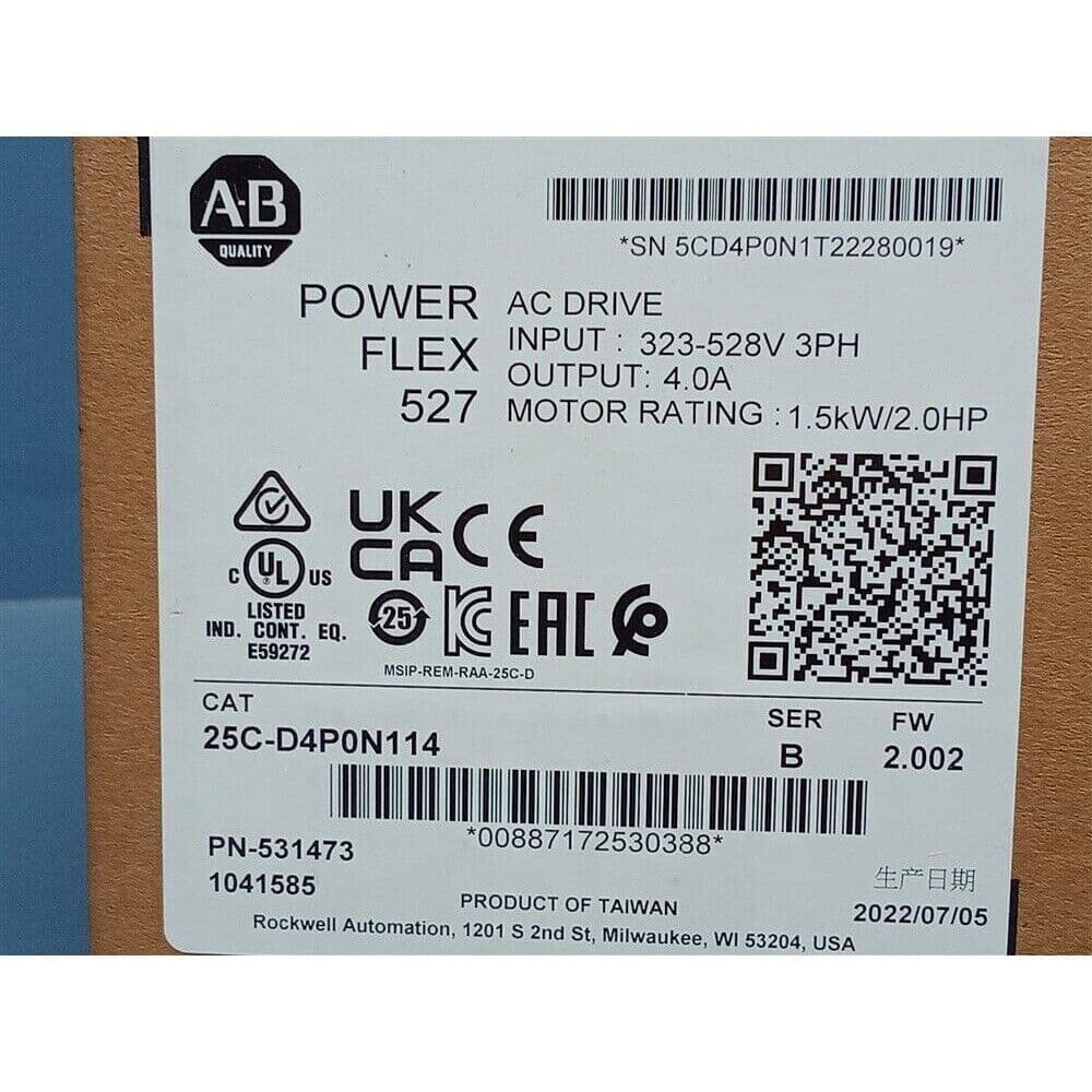 NEW 25C-D4P0N114 PowerFlex 527 AC Inverters 25CD4P0N114