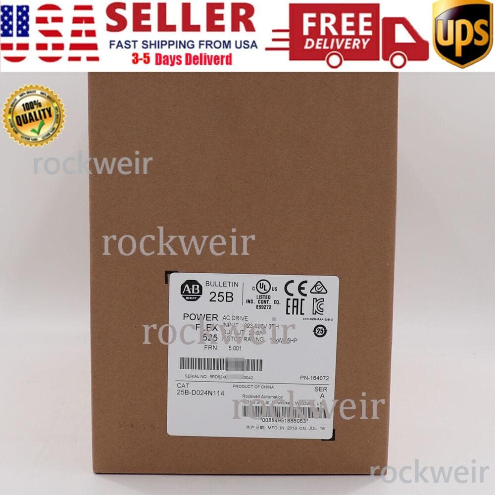25B-D024N114 Allen-Bradley PowerFlex 525 AC Drive 11kW 15Hp Factory Sealed NEW