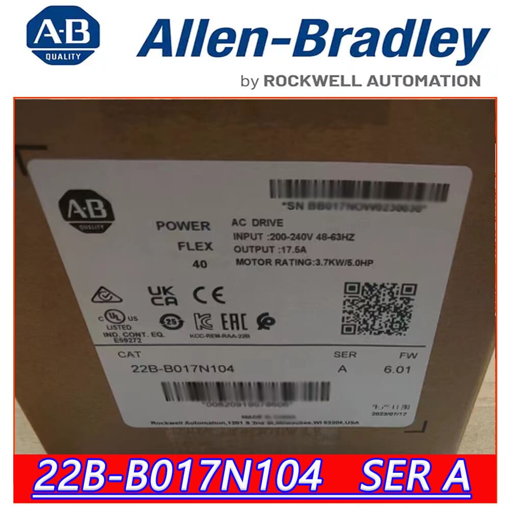 Brand New A-B 22B-B017N104 Ser A PowerFlex 40 AC Drive 17A 5HP