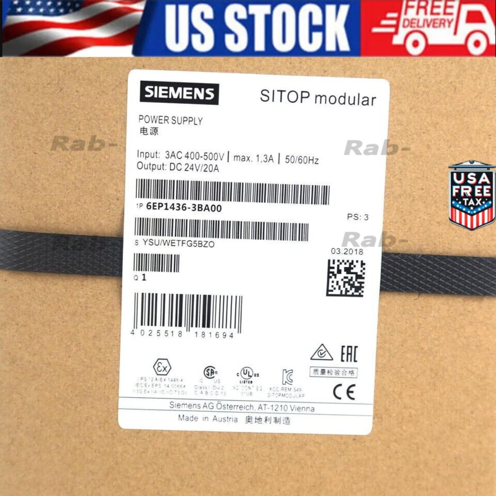 6EP14363BA00 New Siemens 6EP1436-3BA00 Sitop Modular Power Supply