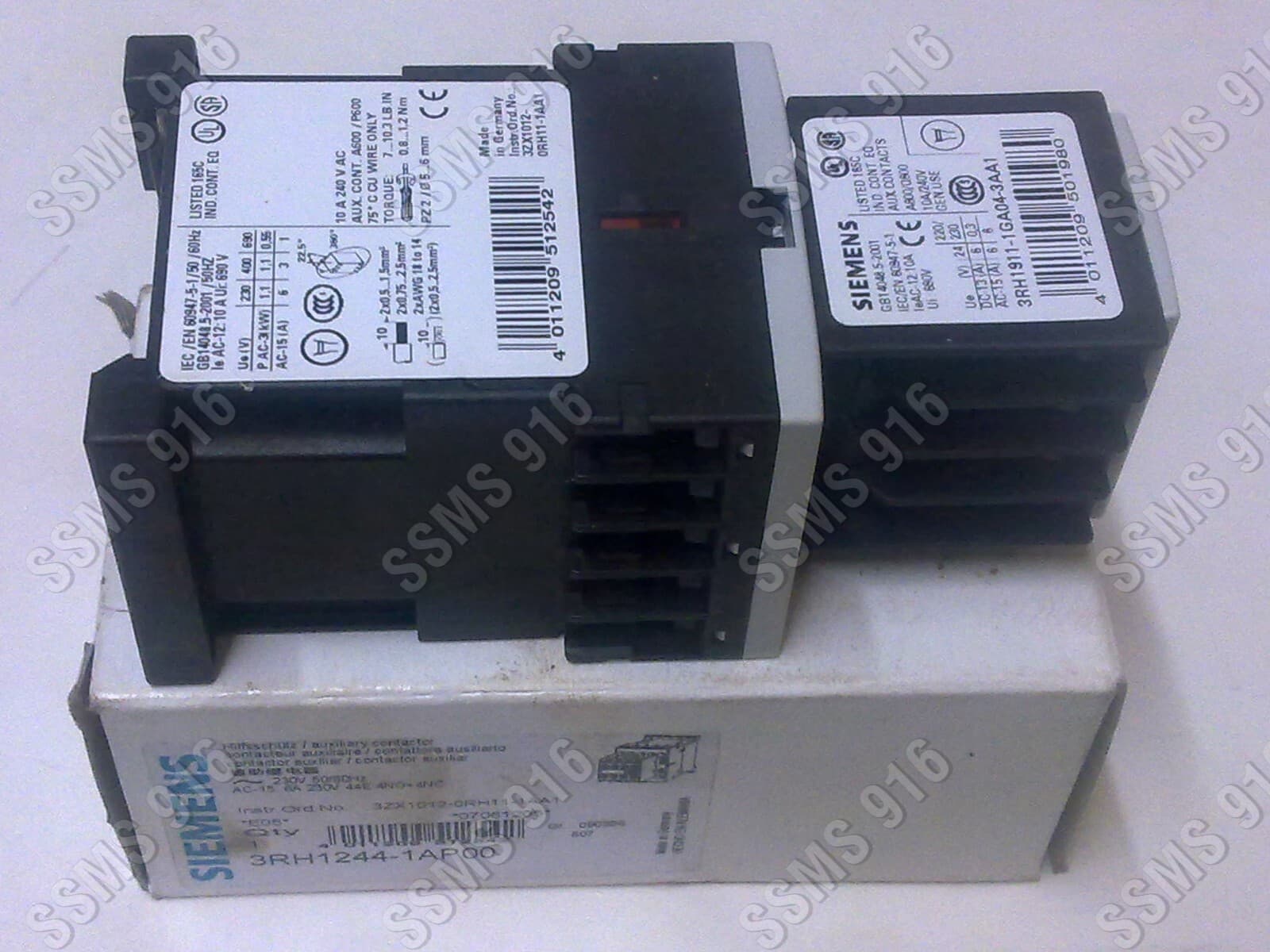 Siemens 3RH1244-1AP00 Contactor relay, 4 NO + 4 NC Attachable block