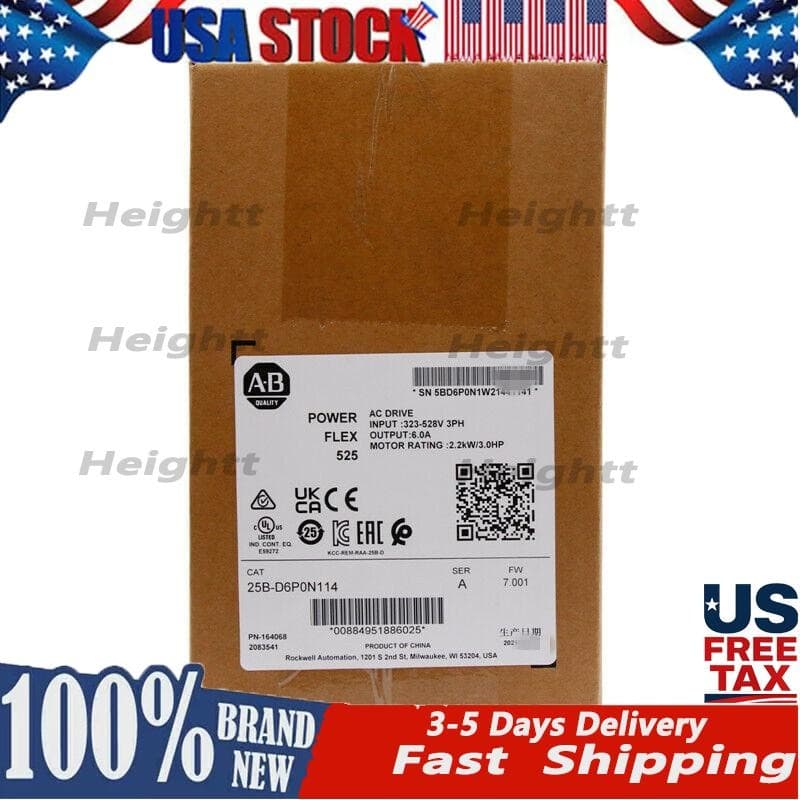 2022 New Sealed Genuine AB 25B-D6P0N114 PowerFlex 525 2.2kW 3Hp AC Drive