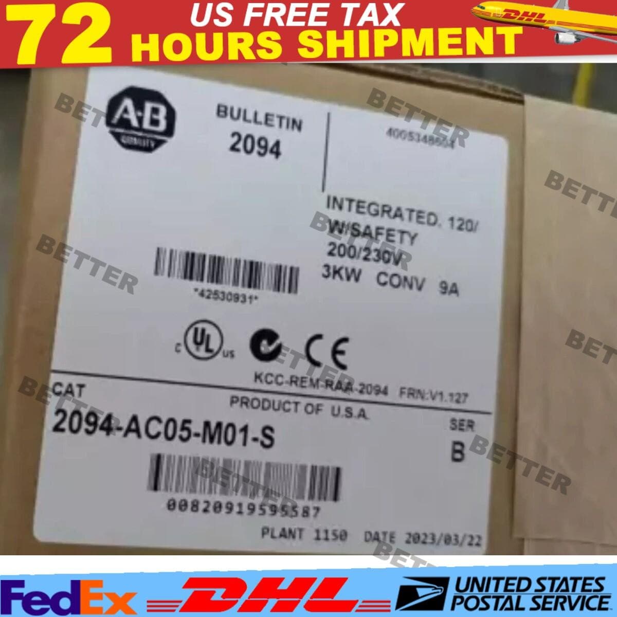 New Sealed AB 2094-AC05-M01-S Kinetix 6000 Integrated Axis Module US Free Tax
