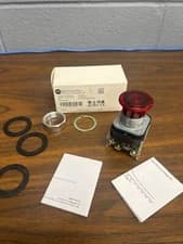 Allen-Bradley 800T-FXQH2RA1 Mushroom Cap Push-Pull Button - Silver/Red